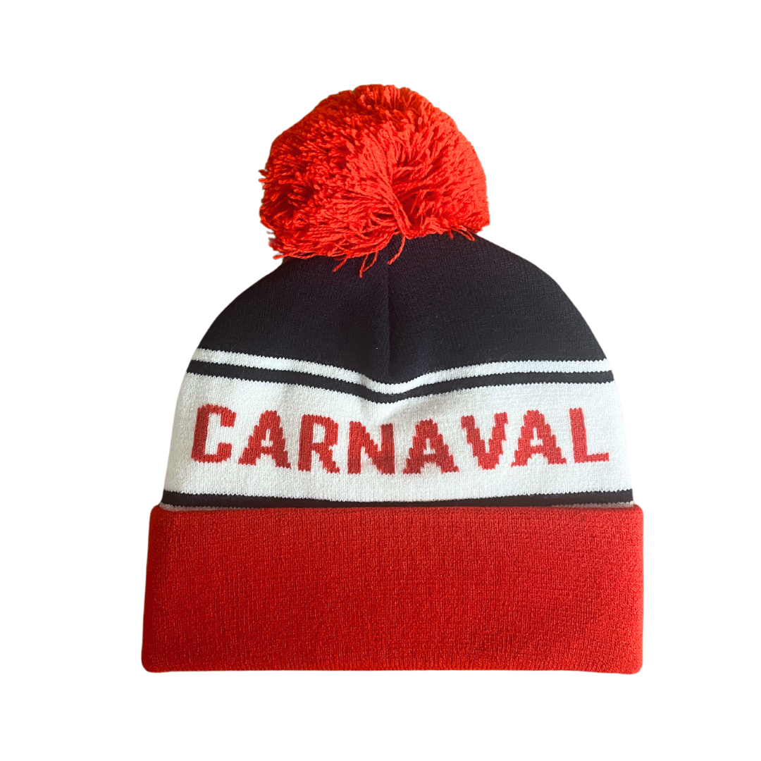 Tuque enfant marine et rouge